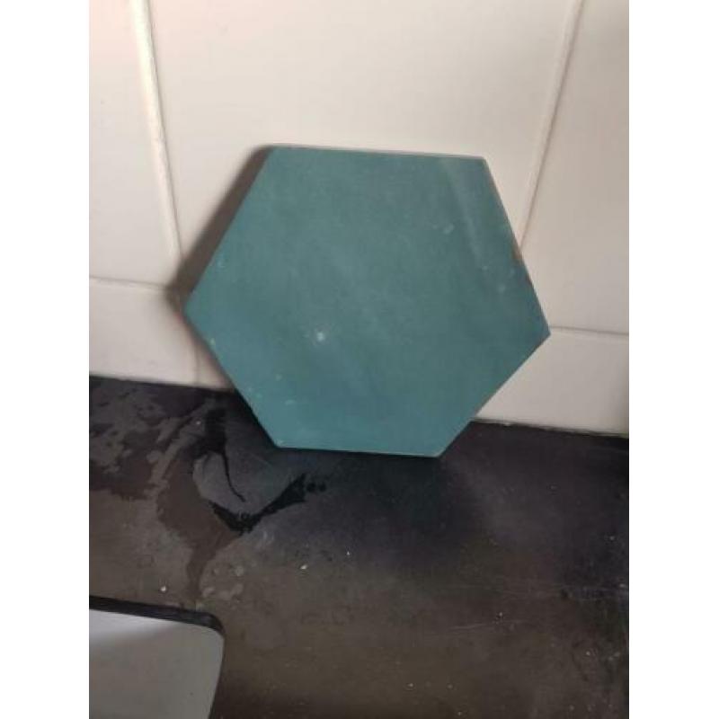 Wandtegels honinggraat kleur mat turquesa