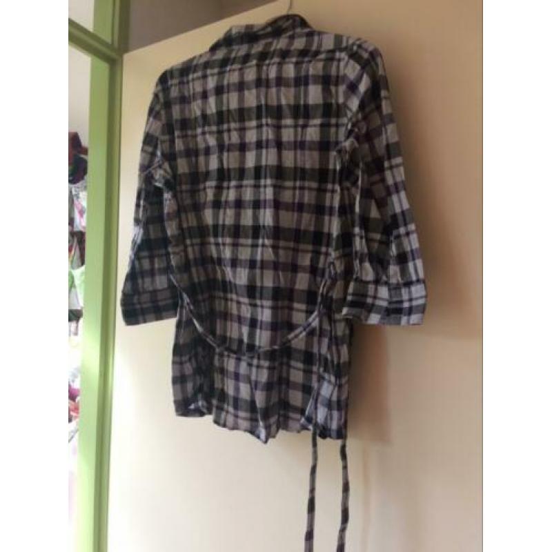 Lange, dunne, geruite blouse van Diesel maat L