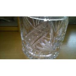 Brocante kristallen biscuit pot bonbonniere cookiejar