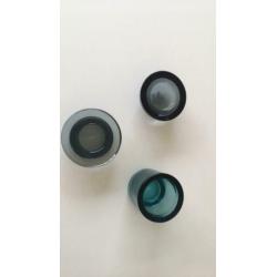 Iittala waxinelichtjes blauw en grijs
