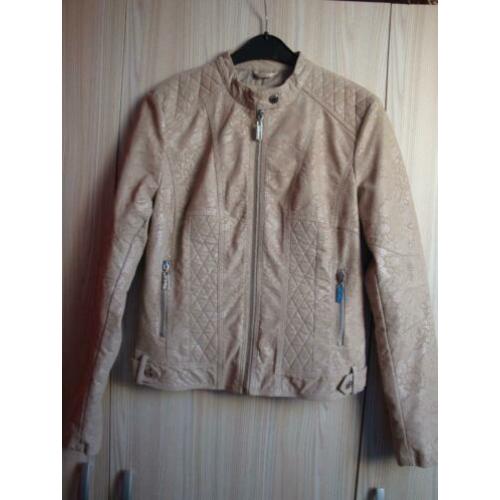 Nieuw beige RINO & PELLE jasje met kant effect. Maat 38
