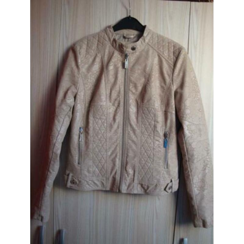 Nieuw beige RINO & PELLE jasje met kant effect. Maat 38
