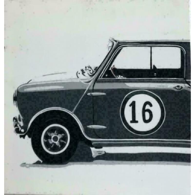 classic mini cooper op doek 2