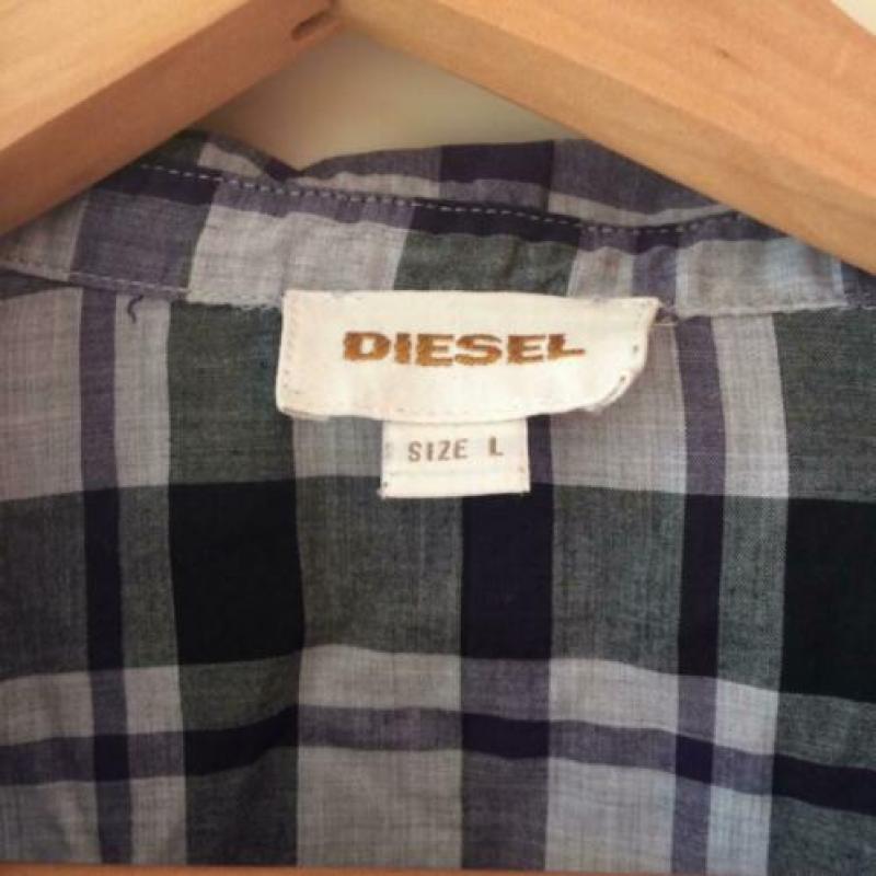 Lange, dunne, geruite blouse van Diesel maat L