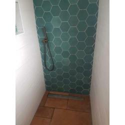 Wandtegels honinggraat kleur mat turquesa