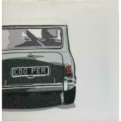 classic mini cooper op doek 2