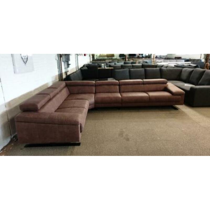 #26 bruin modern stof design hoekbank