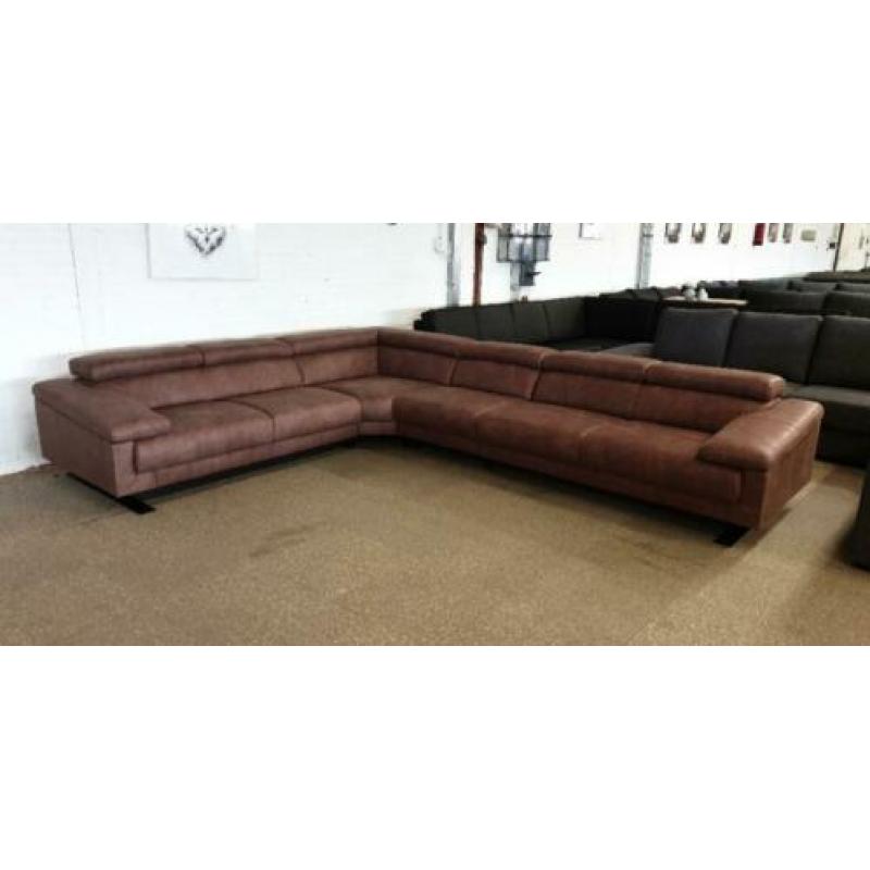 #26 bruin modern stof design hoekbank