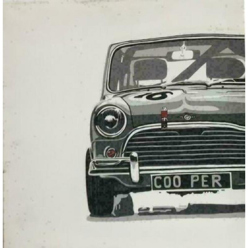 classic mini cooper op doek 2