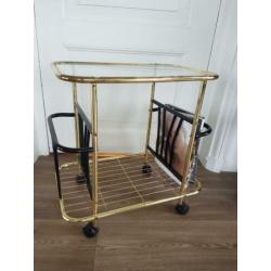 Bar cart gold glass