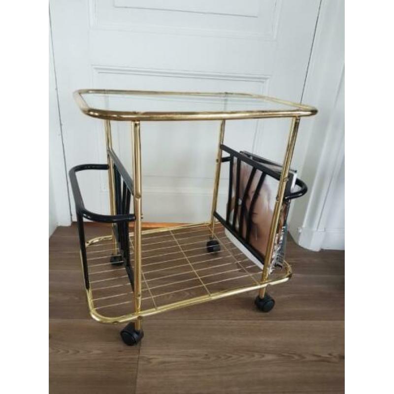 Bar cart gold glass