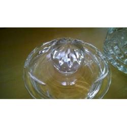 Brocante kristallen biscuit pot bonbonniere cookiejar