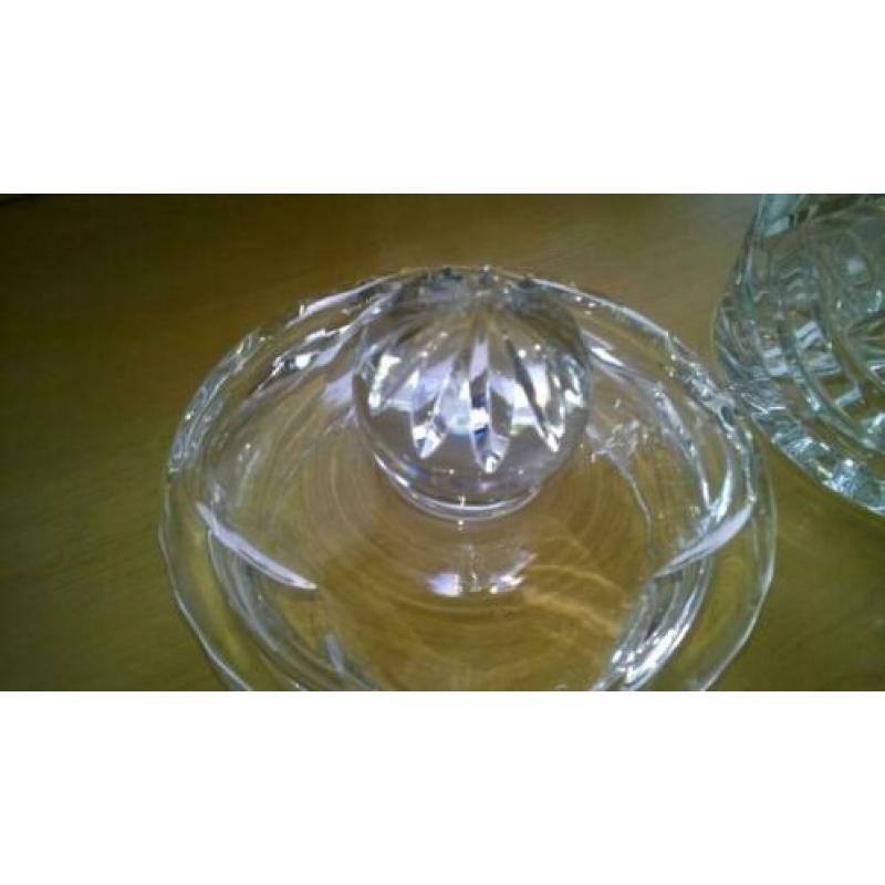 Brocante kristallen biscuit pot bonbonniere cookiejar