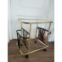 Bar cart gold glass
