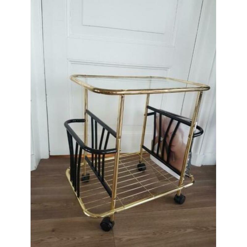 Bar cart gold glass
