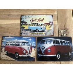 Metalen vintage wandbord VW T1