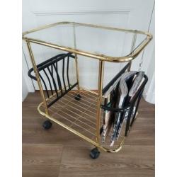 Bar cart gold glass