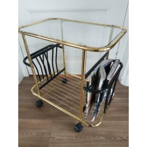 Bar cart gold glass