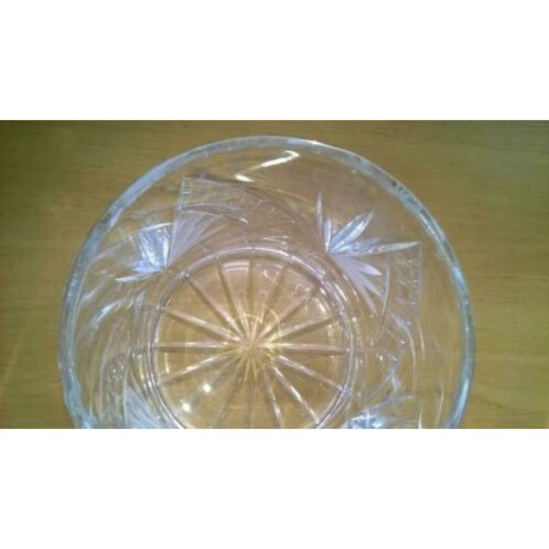 Brocante kristallen biscuit pot bonbonniere cookiejar