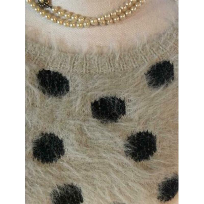 Mooie wit met zwarte bolletjes trui