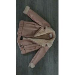 Biker lammy jas zachtroze zara maat 140