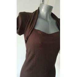 Bruin truitje korte mouw top shirt zara mt L