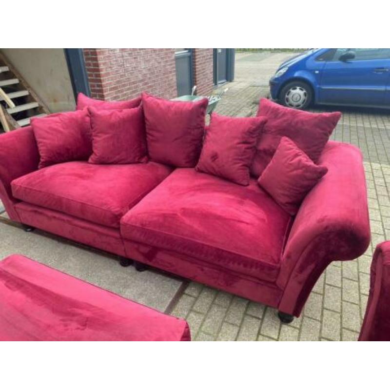 Bankstel 3 zits en hocker en love seat
