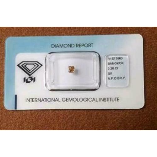 Natuurlijk fancy oranje bruin cushion diamant 0.20 ct. SI1