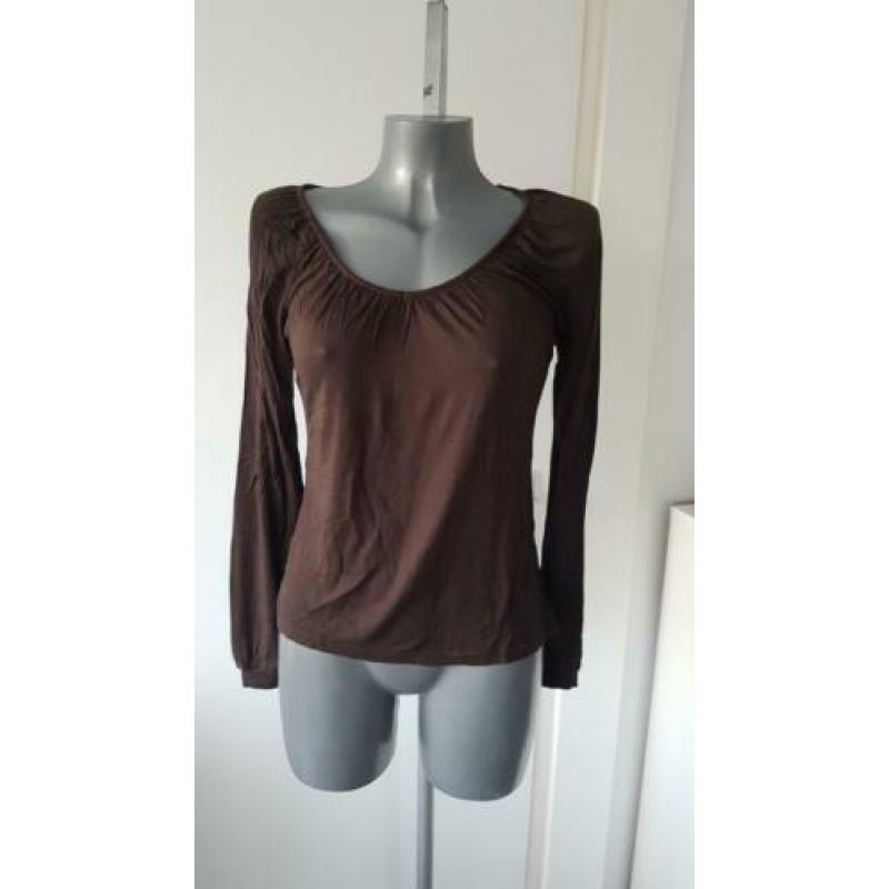 Bruin truitje korte mouw top shirt zara mt L