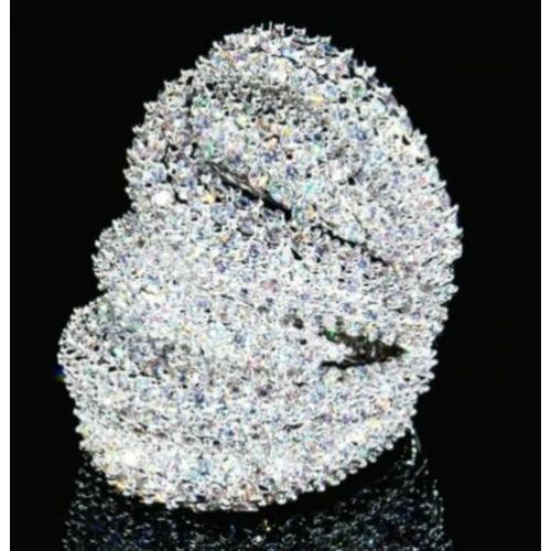 Grote zirkonen 925 zilveren dames ring