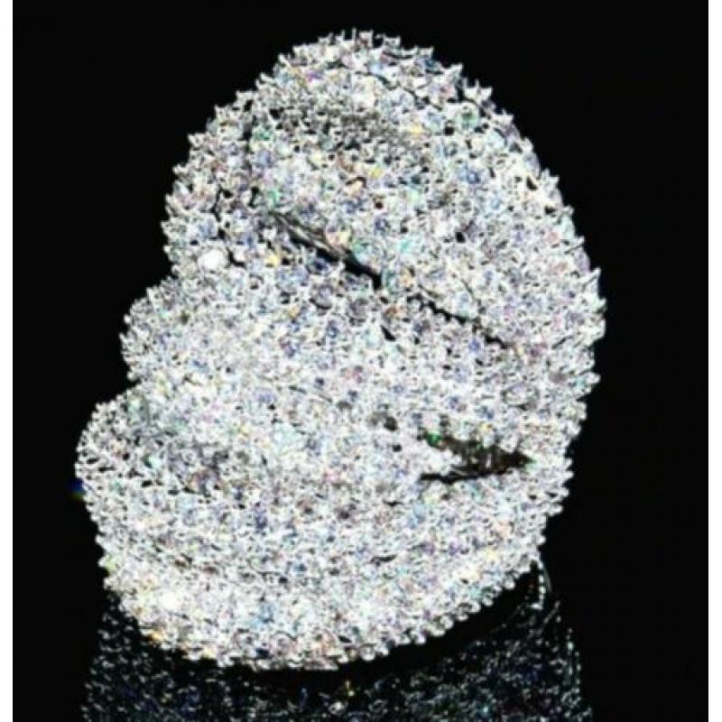 Grote zirkonen 925 zilveren dames ring