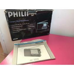 Philips AE3205 Wereldontvanger Radio Compact 9 Bands Vintage