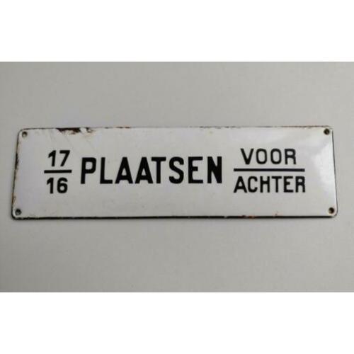Oud origineel emaille bord uit tram of trein / spoorwegen