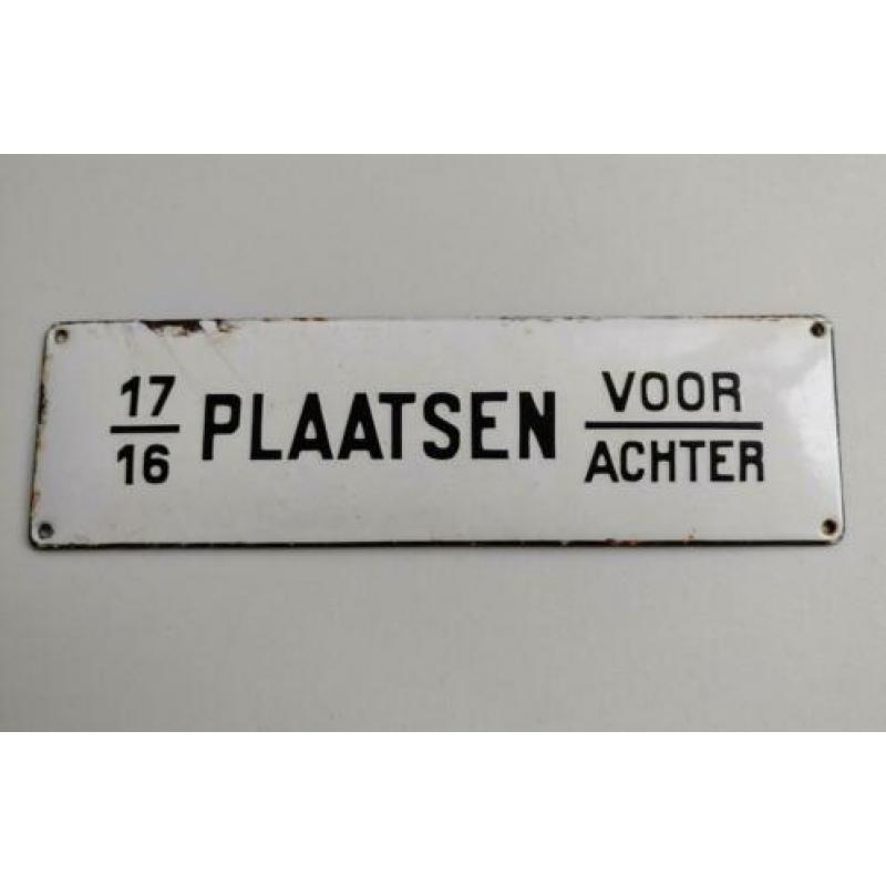 Oud origineel emaille bord uit tram of trein / spoorwegen