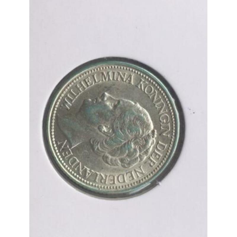 5 stuks 25 cent zilver Wilhelmina zeer fraai / Prachtig