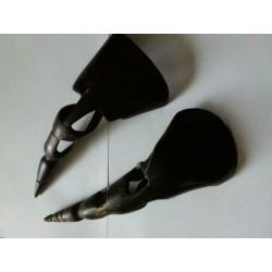 Hoorn lepels hoorns 2 x taxidermy