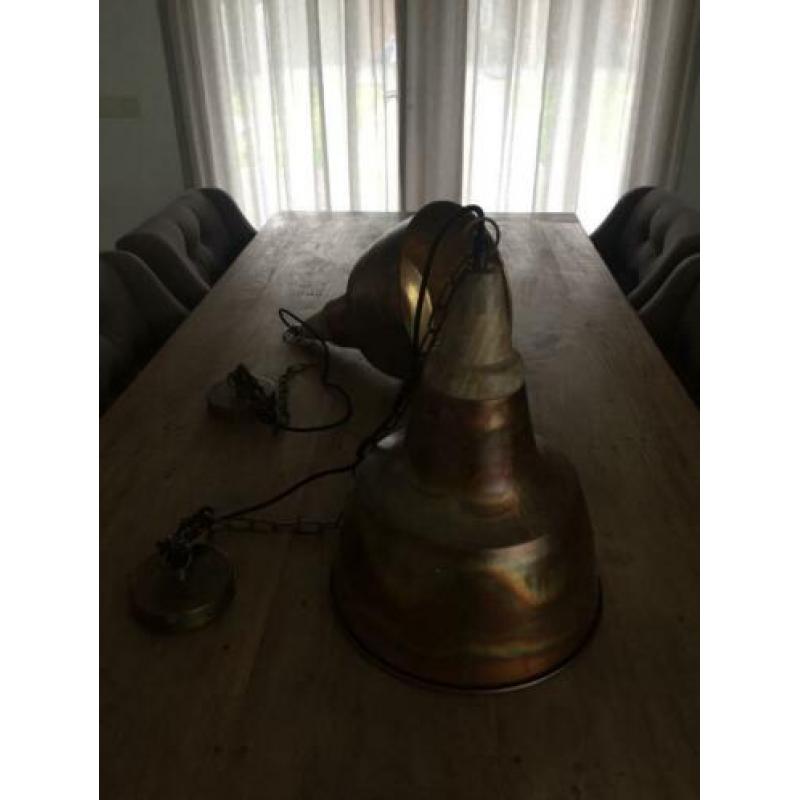 Hanglampen koperkleurig geeft heel sfeervol licht