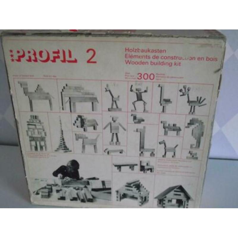 Te koop vintage / retro hout bouw doos: Profil 2 / 300 stuks
