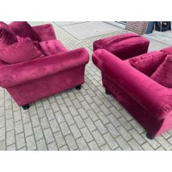 Bankstel 3 zits en hocker en love seat