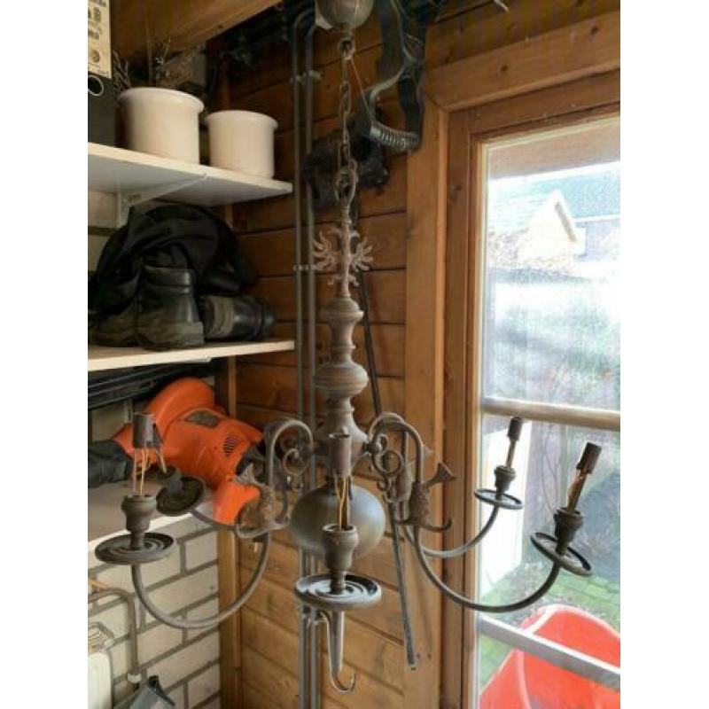 Antieke kroonluchter koper vintage special