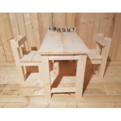 speeltafel met stoeltjes, handgemaakt van steigerhout