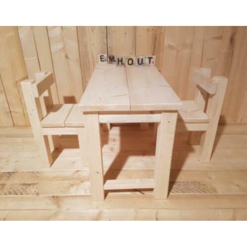 speeltafel met stoeltjes, handgemaakt van steigerhout