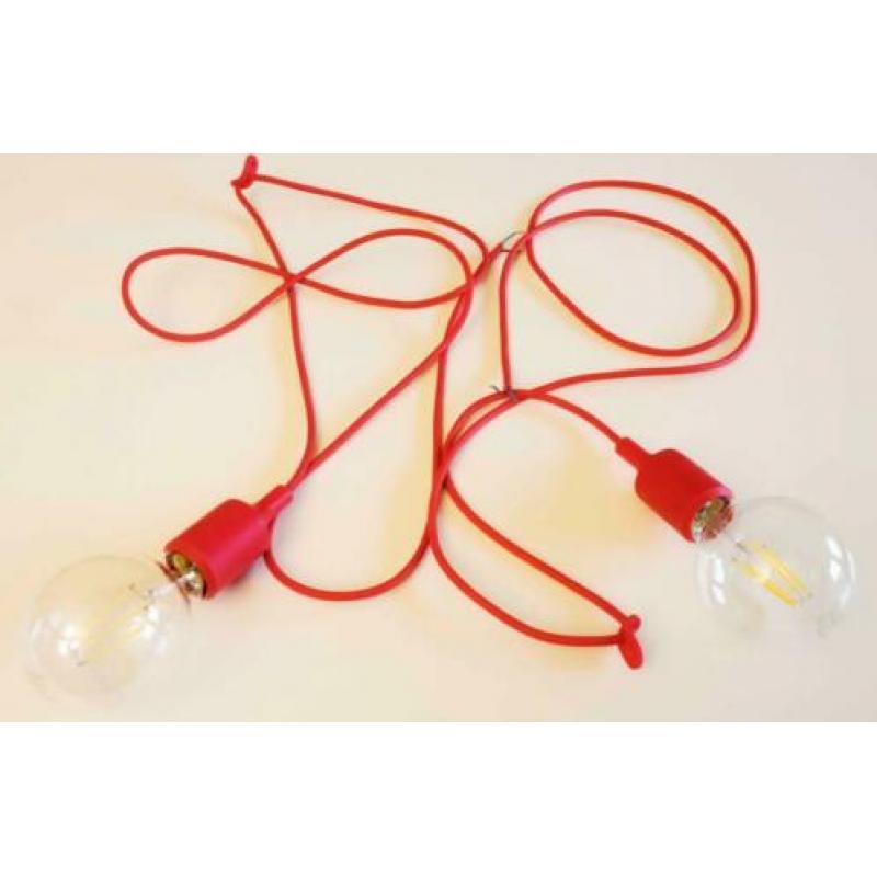 E27 LED Hanglamp rood 2x | design Mattias Stahlbom | Muuto