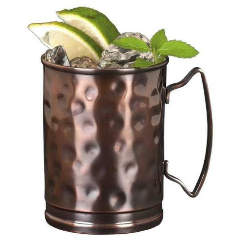 Moscow mule Hammered copper mugs. World mm-200. Libbey