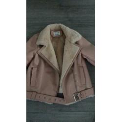 Biker lammy jas zachtroze zara maat 140