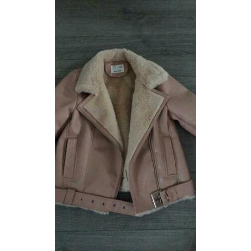 Biker lammy jas zachtroze zara maat 140