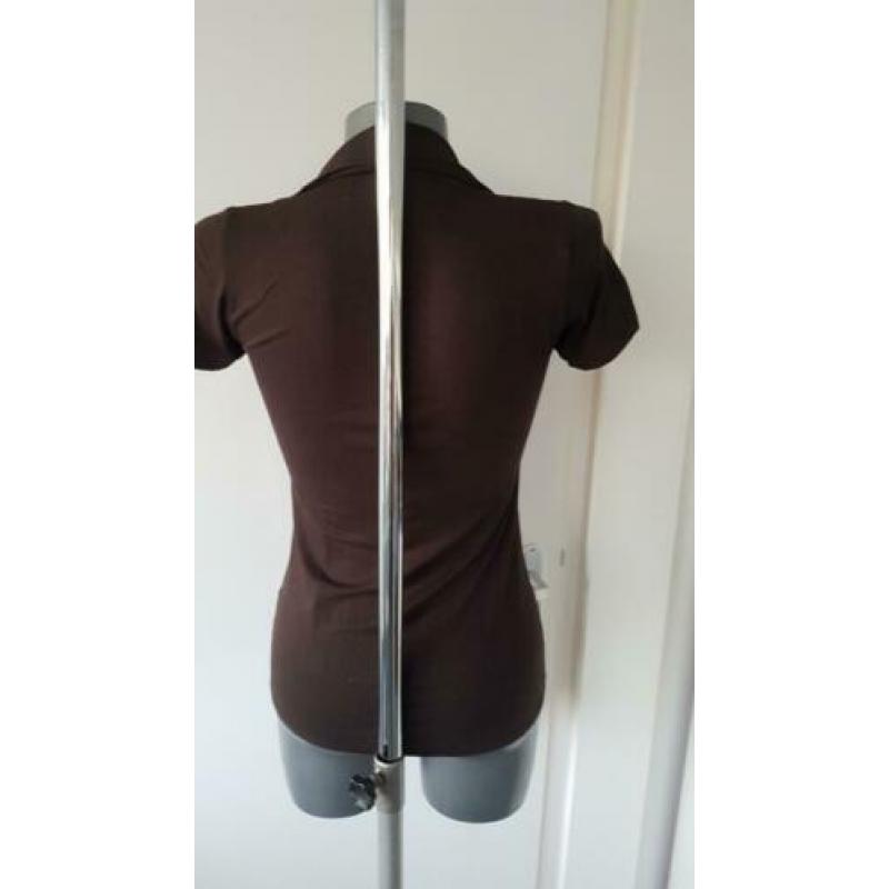 Bruin truitje korte mouw top shirt zara mt L