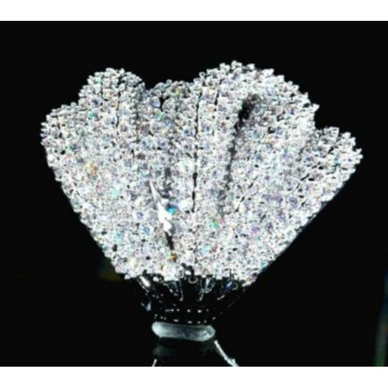 Grote zirkonen 925 zilveren dames ring