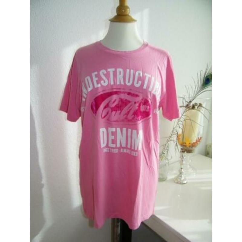 CULT EDITION Heren Shirt Roze Maat L