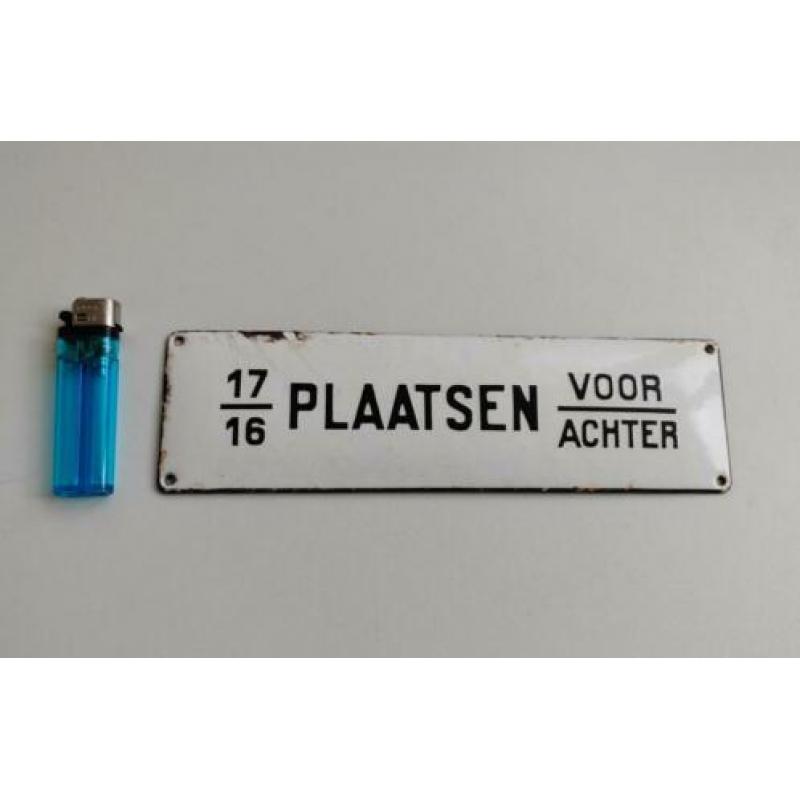 Oud origineel emaille bord uit tram of trein / spoorwegen